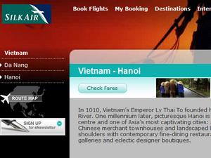 Hãng Silk Air khai trương đường bay thẳng tới Hà Nội
