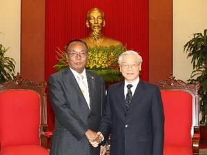 Tổng Bí thư tiếp Chủ tịch Thượng viện Myanmar