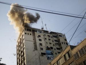 Văn phòng kênh truyền hình Nga ở Gaza bị hư hại